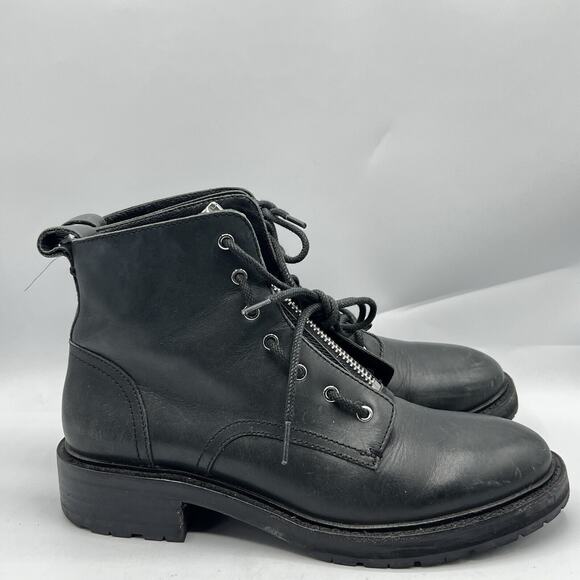 rag & bone Shoes - Rag & Bone Boots Womens 8 EU 38 Black Leather Ankle Vibram Cannon Zip Combat